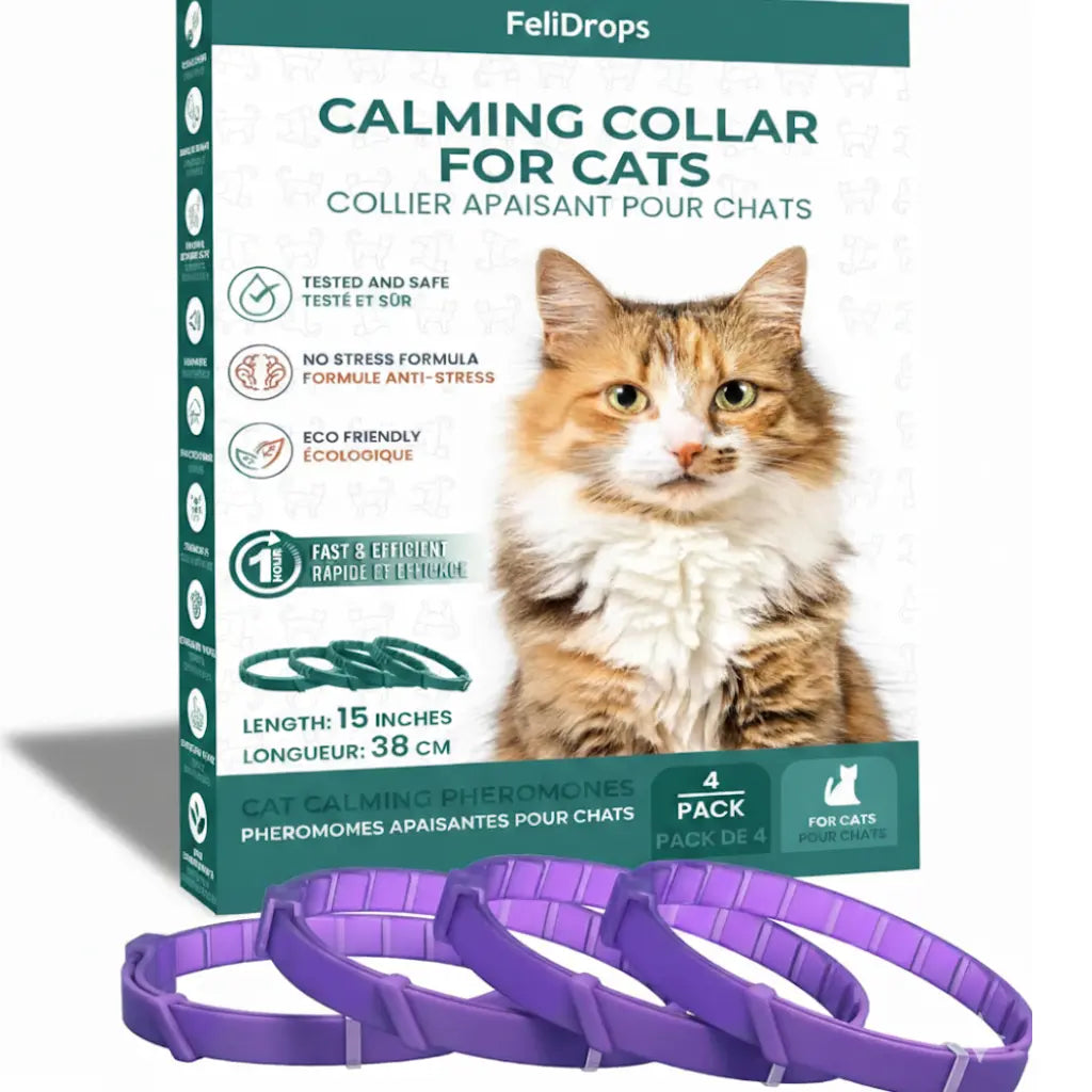 Juego de 4 collares calmantes para gatos FeliDrops