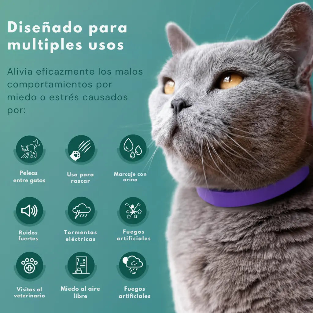 Juego de 4 collares calmantes para gatos FeliDrops