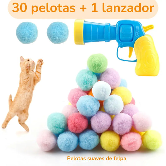 Lanzador de pelotas para gatos, juguete de buscar pelotas para gatos FeliDrops